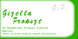 gizella propszt business card